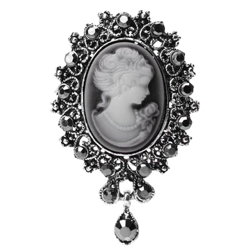 Elegantné Ženy Lady Šperky, Starožitný Vintage Viktoriánskej Portrét Brošňa Pin Prívesok #Y51#