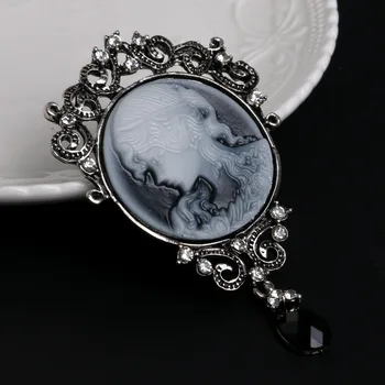 Elegantné Ženy Lady Šperky, Starožitný Vintage Viktoriánskej Portrét Brošňa Pin Prívesok