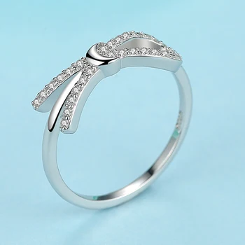 ELESHE Infinity Navždy Milovať Výročie Promise Ring S CZ Krištáľovo Čisté Pevné Reálne 925 Sterling Silver Šperky Pre Ženy
