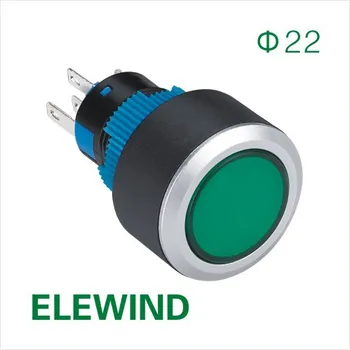 ELEWIND 22 mm Kolo osvetlené momentálne tlačidlo spínača (PB223WY-11D/G/12V/S)