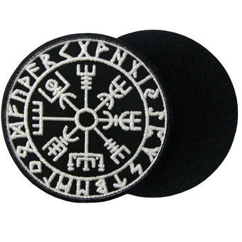 Embird škvrny 3D oblečenie, odznaky Svietiť V Tme Vegvisir Viking Kompas Severanov háku & slučky patch pre klobúk teens Odznak