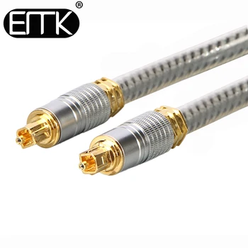 EMK spdif optický kábel, vonkajší priemer 8,0 mm Gold konektor Digitálnych Optických Toslink Audio kábel