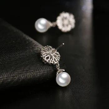 Emmaya Módne Imitácia Pearl Náušnice pre Ženy Bieleho Zlata Farba Kvetu Earings Krištáľové Šperky pre Strany Brincos