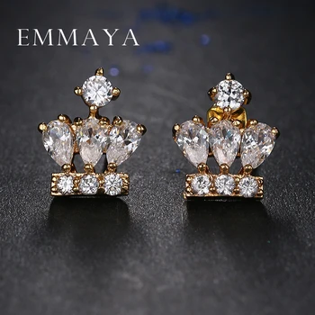 Emmaya Roztomilý Módne Krásne Koruny Náušnice Šperky Crystal Veľkoobchod Lacné výrobnú Cenu Stud Náušnice pre Ženy