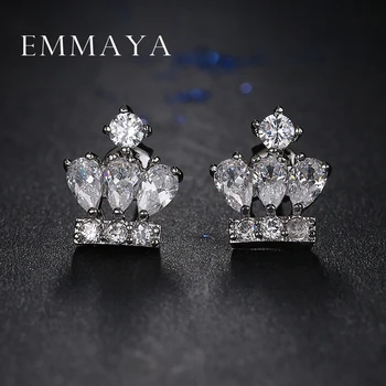 Emmaya Roztomilý Módne Krásne Koruny Náušnice Šperky Crystal Veľkoobchod Lacné výrobnú Cenu Stud Náušnice pre Ženy