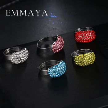 Emmaya výrobnú Cenu Červená Modrá Biela Žltá Ružová Krúžok Svadobné Prst Crystal Krúžok Značky Šperky pre Ženy