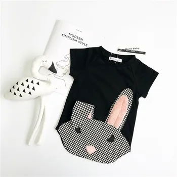 EnkeliBB Bunny tričko Pre Deti Krásna Králik Topy V Lete Deti Roztomilý Dlho Tees Baby Girl Príčinné Štýl Oblečenie Zvierat Topy