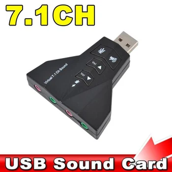 Etmakit Mikrofón MIC Headset 7.1 Ch 3D Zvuková Karta Converter Dvojité Zvuková Karta Virtual 7.1 Kanálový USB 2.0 Audio Adapter-Dual