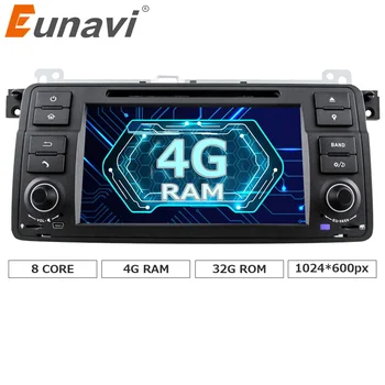 Eunavi 1 Din Octa 8 Core Android 8.0 Pre BMW E46 M3 Rover 75 Auto DVD prehrávač, GPS Navi Wifi 4G Rádio RDS Canbus RAM 4GB ROM 32 GB