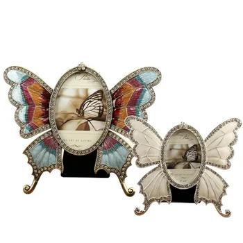 Európa Klasické Kovové Motýľ Foto Rámy s Diamantmi Tabuľka obraz Obraz Rám Domov Displej