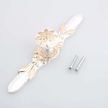 Európskeho moderné slonoviny biely nábytok rukoväte biela strieborná šuplíku skrinky gombíky vytiahne zlatú bielizníka rukoväte rovine Vertikálnej rukoväte