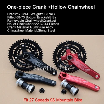 Excelli jednodielne Kľuky+Chainwheel Vyhovovali 170 mm Hliník Kuky 27Speeds 9S Horských Bike26 Bicicleta Horských Bicyklov Časti