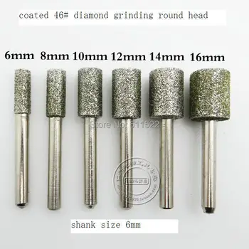 Export kvality pre mini brúska nástrojov 6pcs brúsenie súpravy vyrobené z 46# diamant a 6 mm ramienka na dobrú cenu a pre domáce použitie
