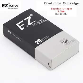 EZ NewRevolution Tetovanie Ihiel Cartridge Pravidelné Dlhé Taper #12 0.35 mm Kruhové Vložky pre kazety stroje RC1211RL 20 ks /box