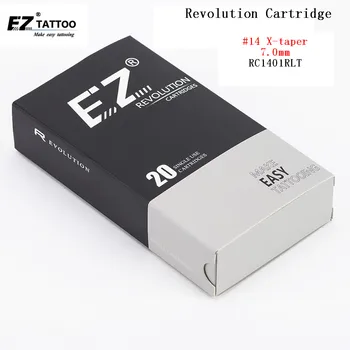 EZ Revolúcie Tetovanie Ihiel Cartridge Kolo Líniové #14(0,4 mm)X-taper7.0 mm Pre kazety stroje a rukoväte RC1401RLT 20 ks /box