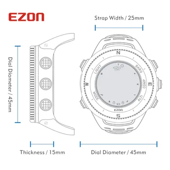 EZON Výškomer, Barometer, Kompas, Teplomer predpoveďou Počasia Vonku Mužov Digitálne Hodinky Šport Hodín Horolezectvo Turistika Náramkové hodinky
