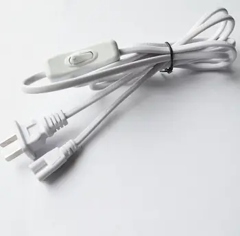 EÚ Plug NÁS Plug 1.8 m T8 Trubice, 3 pin Vodiče Pripojenie Konektor pre Kábel s vypínačom pre T5, T8 Integrované Led Trubíc, Lampy, Osvetlenie