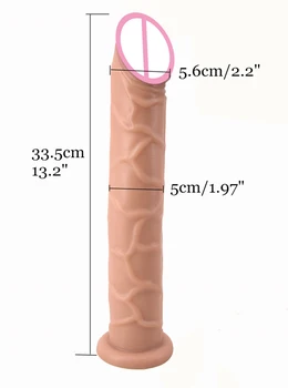 FAAK 13.2 dlhé dildo s prísavkou rebrovaný farbu pleti sexuálne hračky pre ženy sexuálne produkty dospelých SM hra falošné penisu penis, sex shop