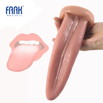 FAAK Análny realistický plug jazyk zadok plug g-spot stimulovať farbu pleti sexuálne hračky, orálny sex, erotické produkty hrubý povrch sex shop