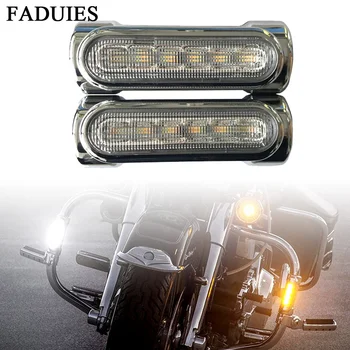 FADUIES Chrome Motocykel, Cestný Bar Switchback Jazdy Svetla Biela Žltá dióda LED Crash Tyče PRE Harley Davidson Turné Bicykle