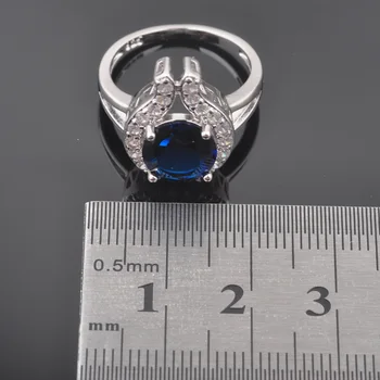 FAHOYO Klasické Modré Zirconia Žien 925 Sterling Silver Šperky, Náušnice, Sety/Prívesok/Náhrdelník/Krúžky QZ0265