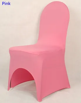Farba ružová úsek stoličky kryt pre svadobné dekorácie banquet lycra stoličky kryt na predaj jedálenské stoličky arch predné otvorené