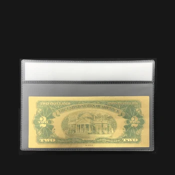 Farebné Amerických Bankoviek USD 1928 2 Dolárov Zlato, Bankovky s Plastovým Rámom Suvenír z NÁS Falošné Papierové Peniaze Bill