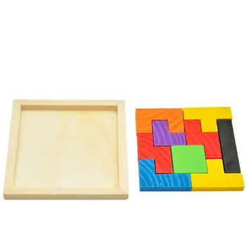 Farebné Drevené Tetris Hra Vzdelávacie Skladačka Puzzle, Hračky Rozvíjať Dieťa Inteligencie Dreva Tangram Mozgu Teaser Deti Hračky, Darčeky