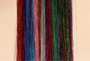 Farebné Kovový Lesk Pozlátko Laserové Vlákno vlasy Parochňa predlžovanie Vlasov Príslušenstvo Hairpiece Cosplay Parochňu strany Slávnostné Dodávky