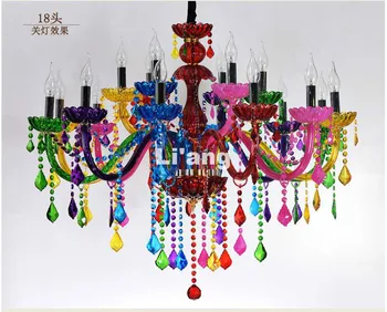 Farebné Krištáľový Luster Obývacia Izba listry de cristal Dekorácie Tiffany Prívesky a Lustre Domáce Vnútorné Osvetlenie Lampa