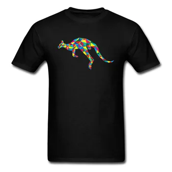 Farebné Obrázkové Zvierat T Shirt Mužov Mládež College Čistej Bavlny Oblečenie Geometrické Klokan Vzory T-Shirt Vlastné Rodiny Tričko