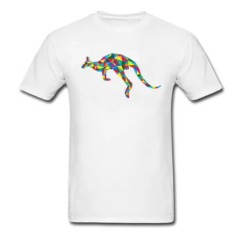 Farebné Obrázkové Zvierat T Shirt Mužov Mládež College Čistej Bavlny Oblečenie Geometrické Klokan Vzory T-Shirt Vlastné Rodiny Tričko