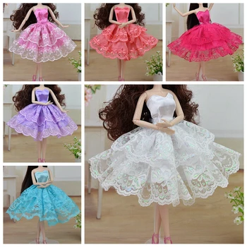 Farebné Ručne Baletné Šaty Party Šaty Princezná Čipky Oblečenie, Oblečenie Pre Bábiky Barbie Girl Najlepší Vianočný Darček Hračky Pre Deti