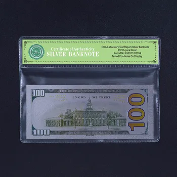Farebné Strieborné Pozlátené Amerických Bankoviek Nové 100 Dollar Bill Mene Falošné Peniaze na Zbierku Darček