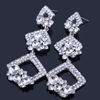 FARLENA Šperky Plný Crystal Kamienkami Geometrické Visieť Náušnice Dlhé Náušnice Kvapka pre Ženy, Svadobné