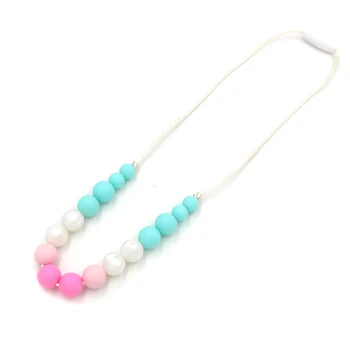 FDA silikónové teether počiatočných náhrdelník s potravinami-stupeň žuvacie korálky pre mamičku a dieťa dojčíte prívesok
