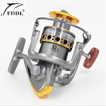 FDDL 3000/4000/5000/6000/7000 Rotujúceho Valca 13BB 5.2:1 Hliníková Cievka Spinning Fishing Cievky kovové Drag Systém 12 KG