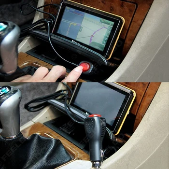 FEELDO 12V-48V Auto Auta GPS Navigátor Radar Nabíjačka, Mini USB Rozhranie Adaptér S ON/OFF Prepínač #FD-5496