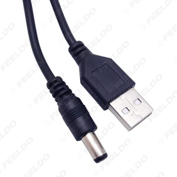 FEELDO Black 85 cm USB 2.0 Port Na 5,5 mm x 2.1 mm 5V DC Napájanie, Jack Barrel Napájací Kábel Konektor Plug #3785