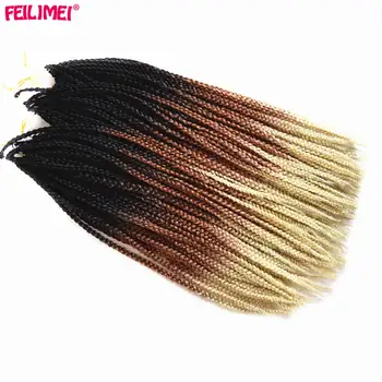 Feilimei Ombre Blond Freestress Pletenie predlžovanie Vlasov Syntetické Japonského Vlákna Jumbo Sieťky, 100g Čierny Hnedé Vlasy Háčkovanie