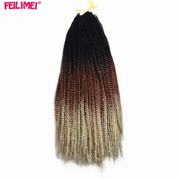 Feilimei Ombre Blond Freestress Pletenie predlžovanie Vlasov Syntetické Japonského Vlákna Jumbo Sieťky, 100g Čierny Hnedé Vlasy Háčkovanie