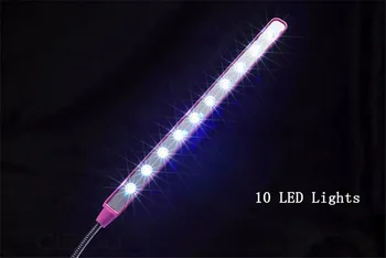 Feimefeiyou 1Pcs Nový Príchod Ultra Svetlé Flexibilné LED USB Knihy svetlo, lampa na čítanie 10LEDs 6 Farieb pre Notebook Notebook PC