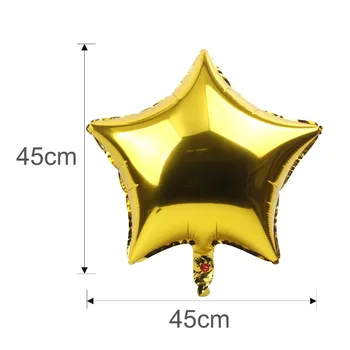 FENGRISE 5 ks 18-palcové Fólie Star Balón Svadobné Dekorácie Striebra, Zlata Srdce Balóny Narodeniny Dieťa Sprcha Svadobné Party Dodávky