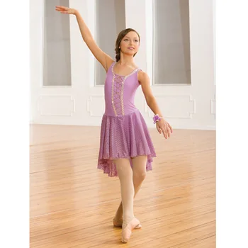 Fialová Ballerina Pre Dievčatá Tanec Šaty Fialovej Baletné Šaty Krátke Predné Hem A Dlhý Zadný Lem Fáze Tanečné Kostýmy