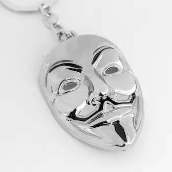 Film Príslušenstvo V for Vendetta Maska Keychain Hip Hop Krúžok na kľúče Key Reťaze pre Auto Kľúča Držiteľa