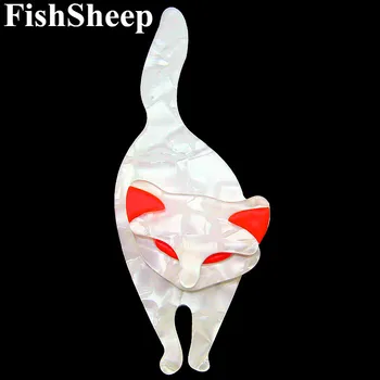 FishSheep Nové Akryl Mačka Brošňa Pre Ženy Krásne Veľké Plastové Zvierat Mačky Fox Brošňa A Kolíky Módne Dámy Klopě Pin Šperky