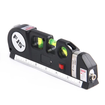 FJS 3 V 1 Laser Úrovni Kríž Line Laser S Opatrením Páska 2,5 M Laserové Značenie Multitool Stavebné Náradie