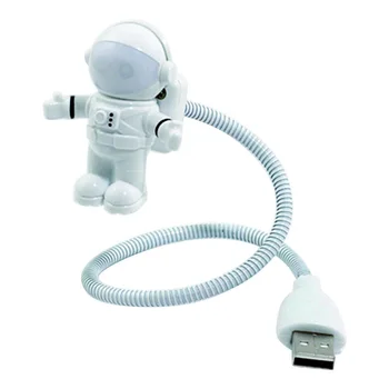 Flexibilné USB Biela Astronaut Trubice Mini LED Nočné Svetlo DC 5V Žiarovka Pre Notebook Notebook PC Čítania Detí Darček Domáce Dekorácie