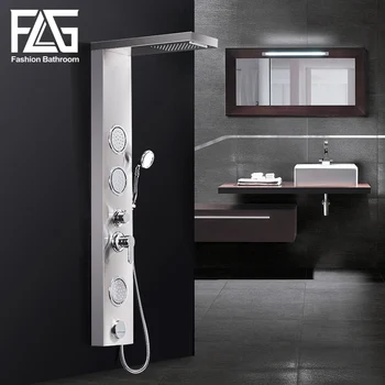 FLG Kúpeľňa so Sprchou Panel na Stenu Masáž Systém Kohútik s Tryskami Ručné Sprchy Dážď Vodopád Sprchovací Panel LY112-01S
