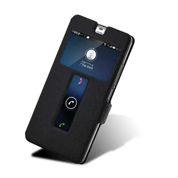 Flip Kožený Kryt pre ZTE Nubia Z9 Mini Prípade Z9 Max Zobraziť Okno Magnetické Kožené puzdro pre Z9 MAX / Z9 Mini Phone Bag & Prípadoch